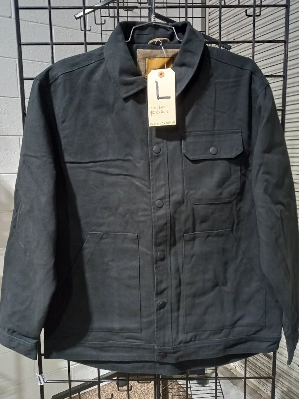 Men's Concealed Carry Flannel Lined Canvas Shirt Jacket | Large